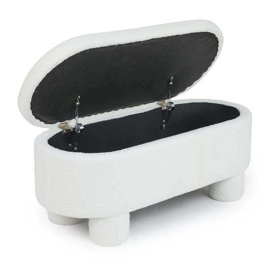 Teddy storage bench with open lid