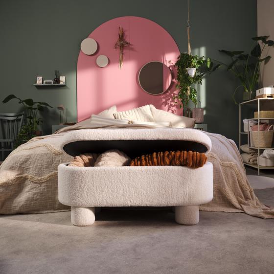 Teddy storage ottoman bench in bedroom