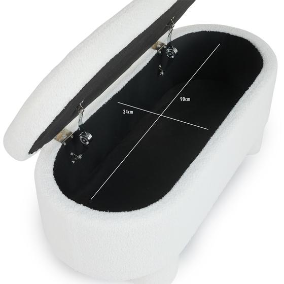 Teddy storage ottoman bench inner dimensions