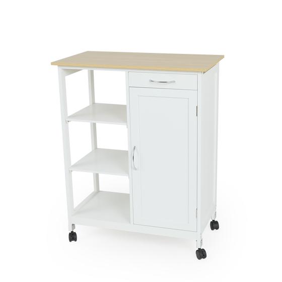 Kitchen trolley on wheels - white
