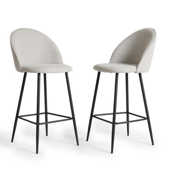Chenille grey bar stools - 2-piece