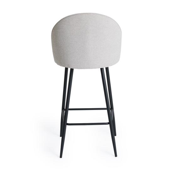 Chenille grey bar stool - back view