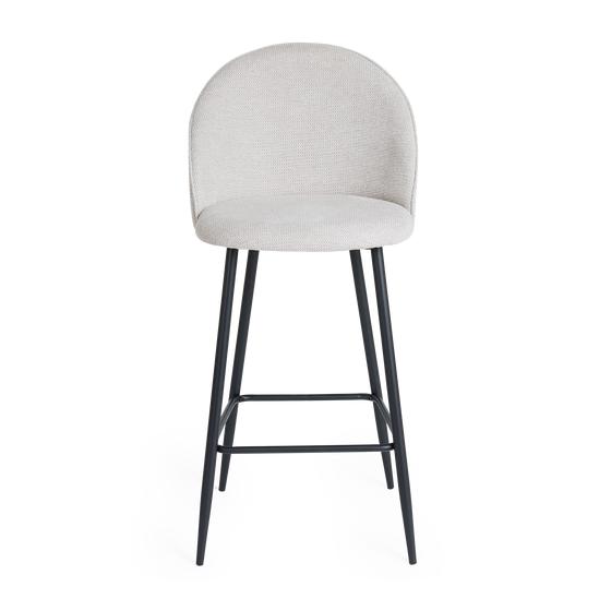 Chenille grey bar stool - front view