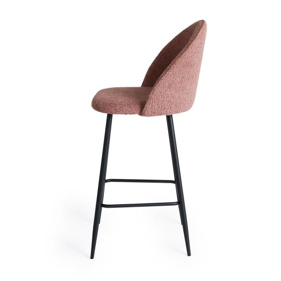 Bouclé bar chairs - set of 2 - Smokey Rose - from left
