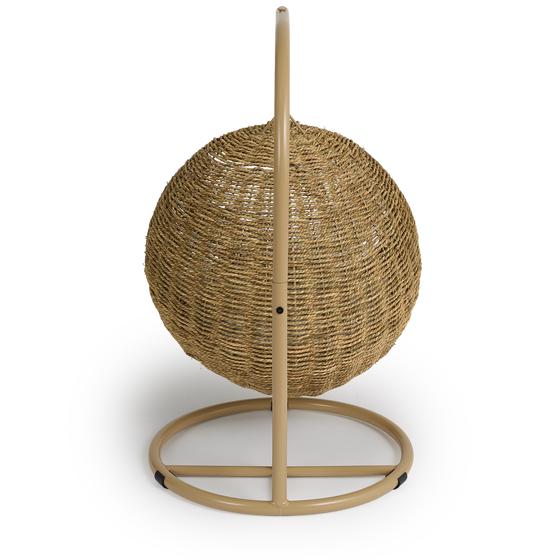 Hanging chair for cats – natural / white - back view