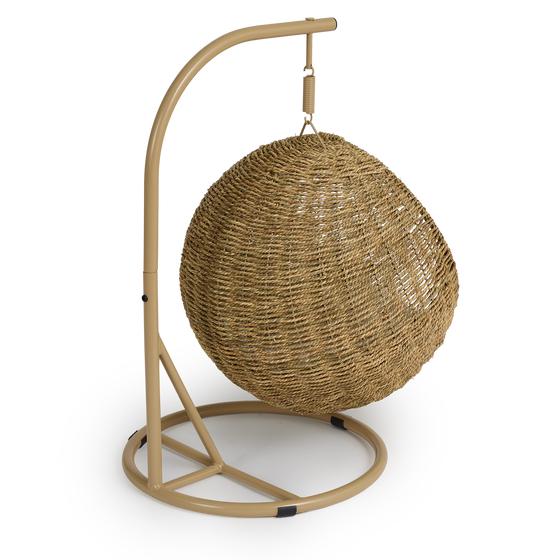 Hanging chair for cats – natural / white - different view