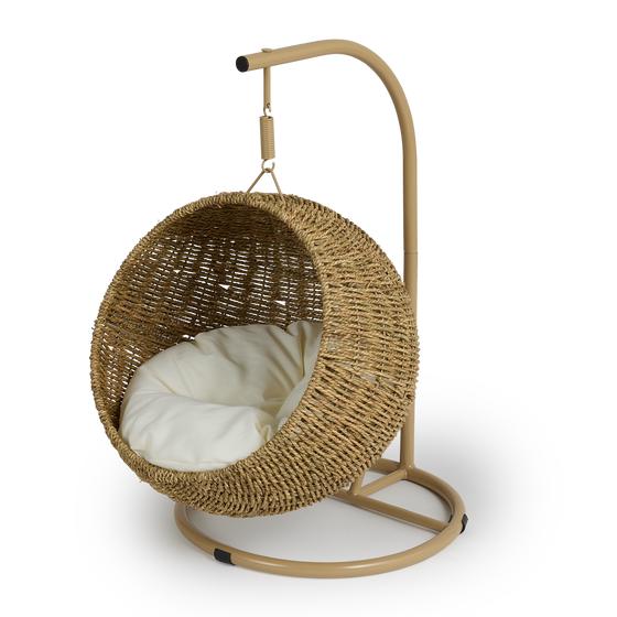 Hanging chair for cats – natural / white