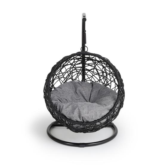 Hanging chair for cats – black / anthracite - front view