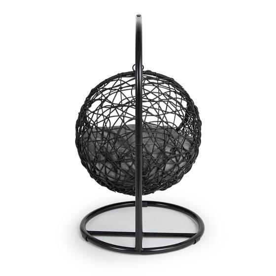 Hanging chair for cats – black / anthracite - back view