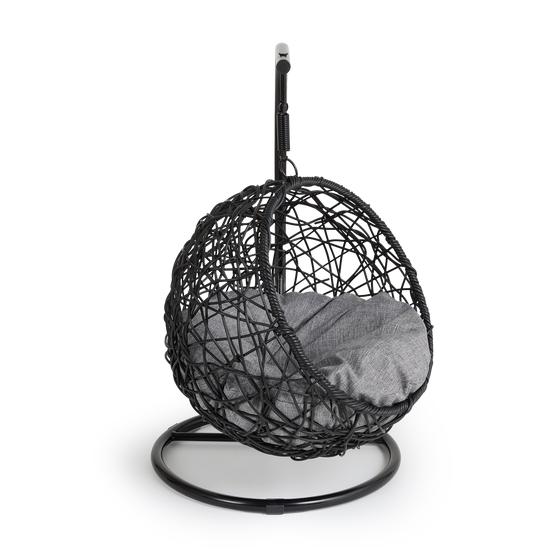 Hanging chair for cats – black / anthracite - left view