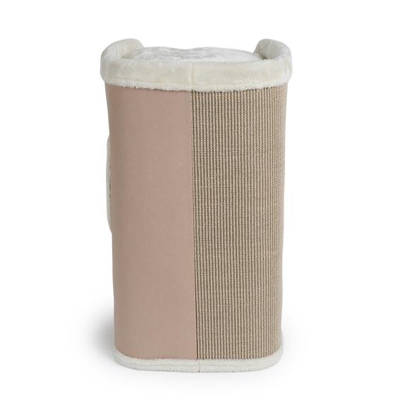 Luxury cat scratching barrel - beige - back view