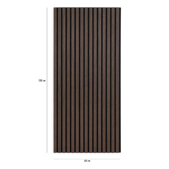 Walnut-look acoustic wall panels measurements 130 x 60 cm