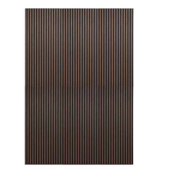 Walnut-look acoustic wall panels - 6 panels combined