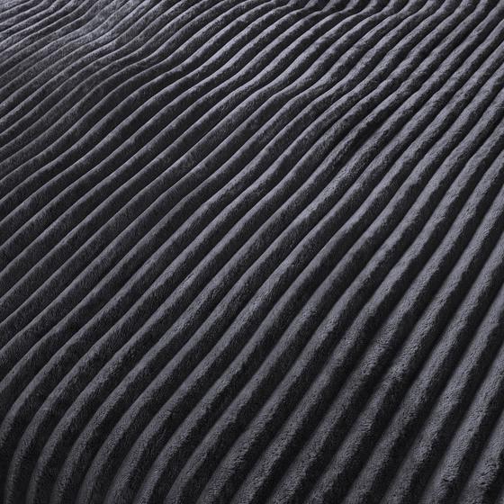 Teddy anthracite ribbed duvet cover – 240 x 200/220 cm – close-up of fabric