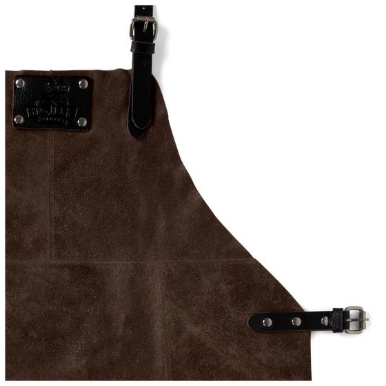 Close up of the genuine leather bbq apron