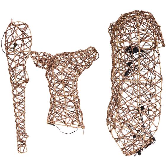 Rattan reindeer with LED lights - top of body