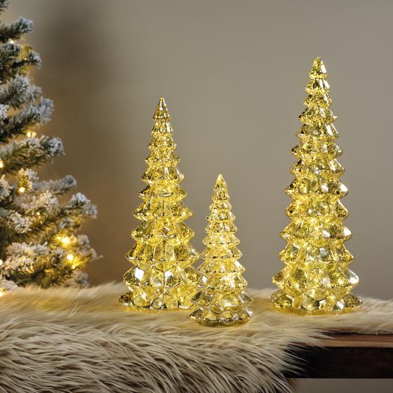 Glass Christmas tree set with LED lights - mood picture