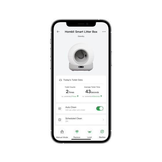 Self-cleaning cat litter box - controllable via app