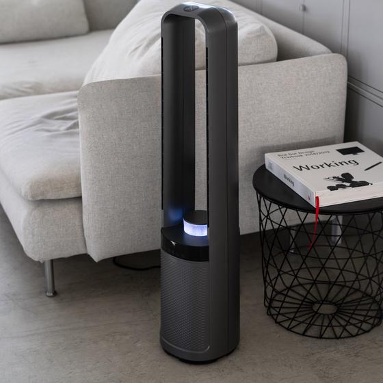 Sinji bladeless fan with heating in living room