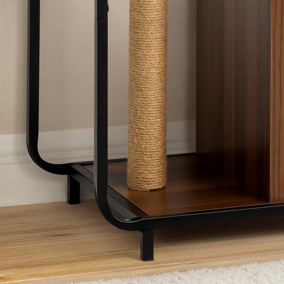 Cat furniture with scratching post and hideaway- extreme close-up of scratching post