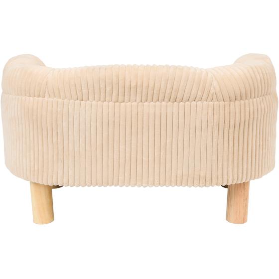 Teddy rib pet sofa – taupe – back view