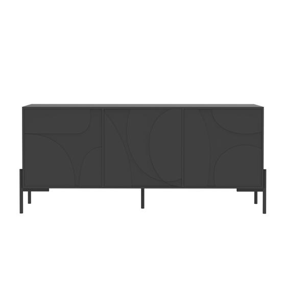 TV cabinet - black - front view
