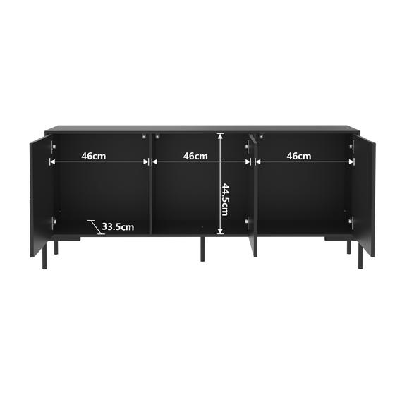 TV cabinet - black - inner dimensions