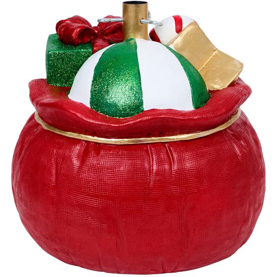 Christmas tree stand bag with presents – back view