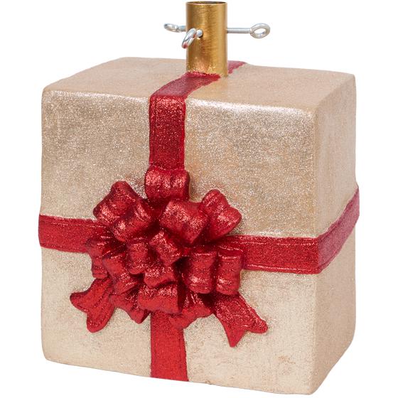 Christmas tree stand gift with bow