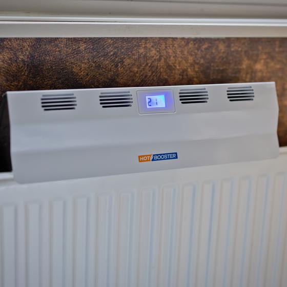 Hot Air Booster radiatorventilator op radiator