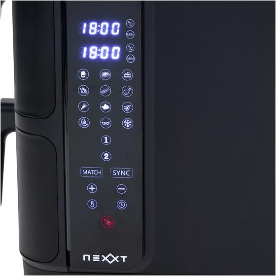 Double air fryer - close-up of display