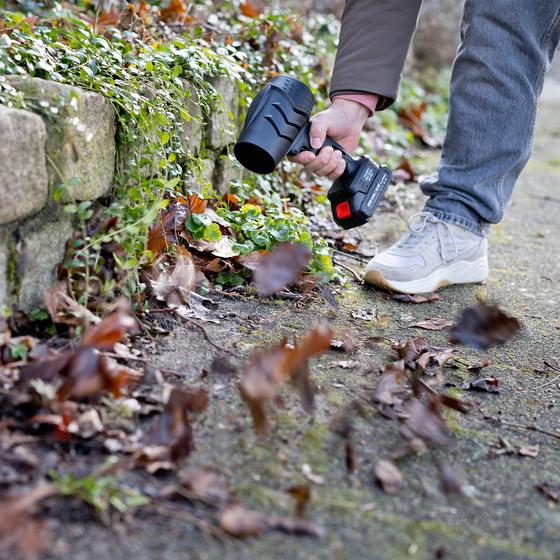Turbo Jet cordless air blower used outside