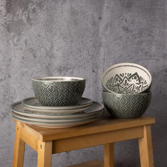 Inari Marrakesh dinner set - Green on table