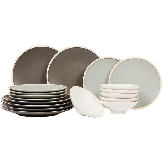 Dinner set Nagoya - Grey/white