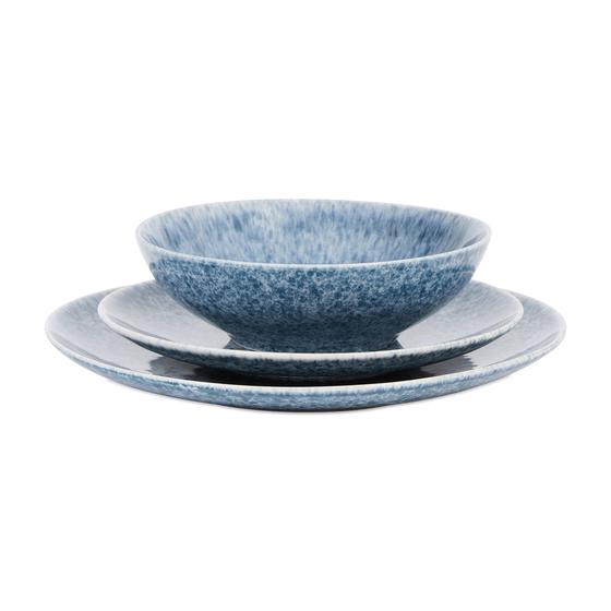 Dinner set Feather - Light blue - stacked