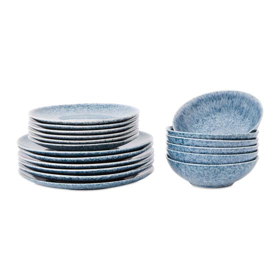 Dinner set Feather - Light blue - plates and bowls