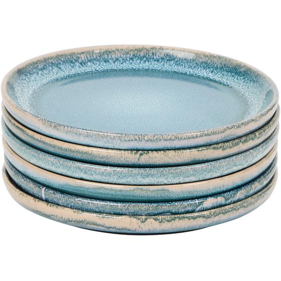 Aura dinner set – blue – with reactive glaze – side plates