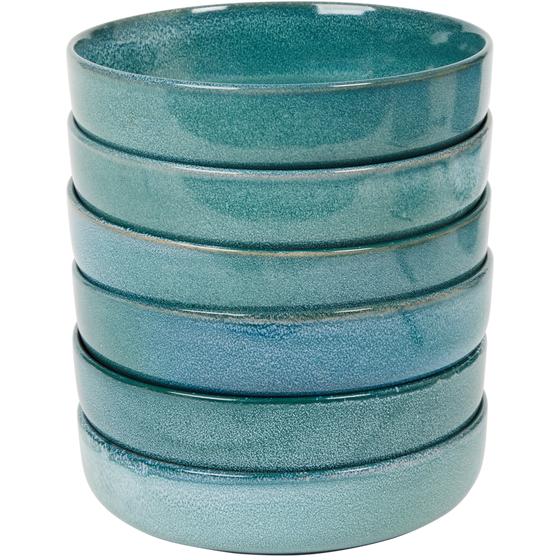 Aura dinner set – blue – with reactive glaze – deep plates