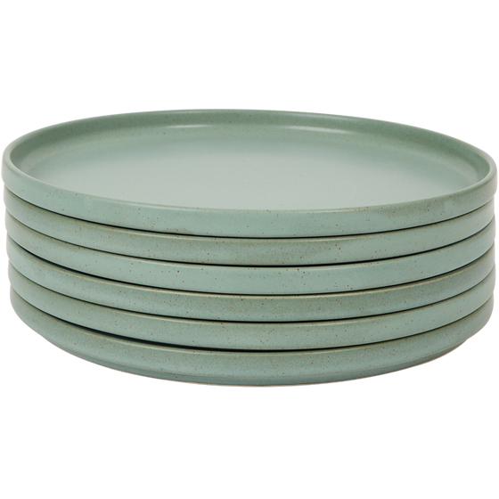 Cove green 18-piece dinner set - dinner plates stacked