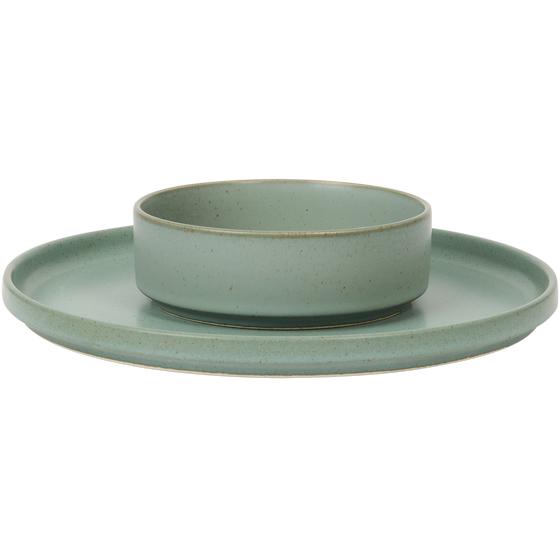 Cove green 18-piece dinner set - dinner plate and bowl