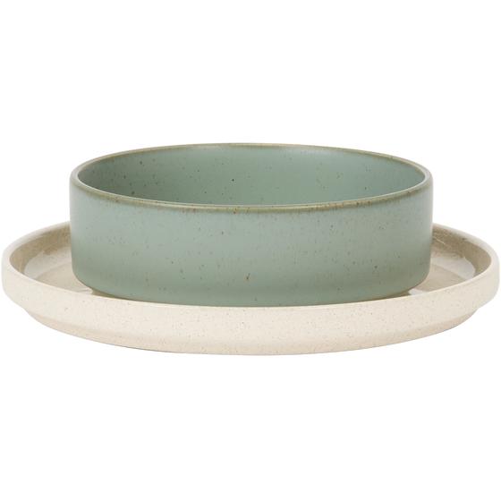 Cove green 18-piece dinner set - side plate bowl