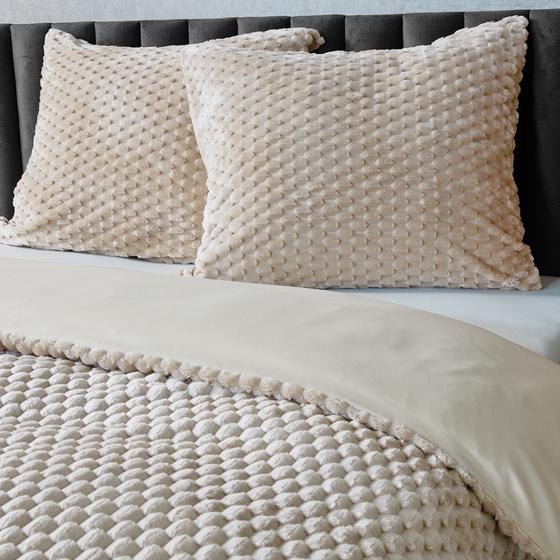 Teddy Hexagon duvet cover 200 x 200 cm - taupe - pillo