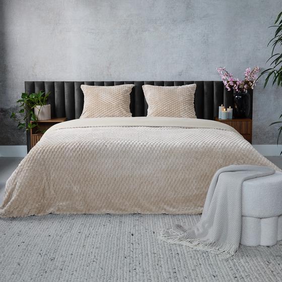 Teddy Hexagon dekbedovertrek - Taupe sfeer