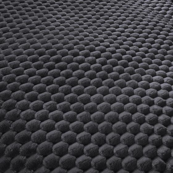 Teddy Hexagon duvet cover 140 x 200 cm - anthracite - close-up of fabric