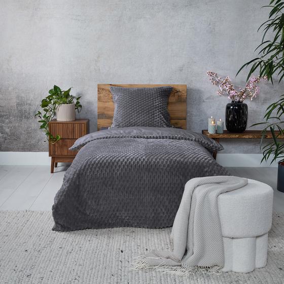 Teddy Hexagon duvet cover 140 x 200 cm - anthracite - lifestyle image