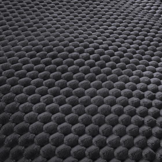 Teddy Hexagon duvet cover 200 x 200 cm - anthracite - close-up of fabric