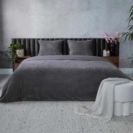 Teddy Hexagon duvet cover 240 x 220 cm - anthracite - lifestyle image