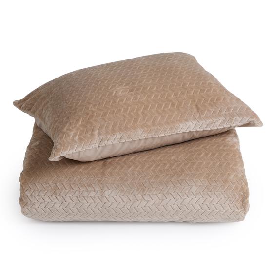 Teddy Herringbone duvet cover - taupe - with pillowcase