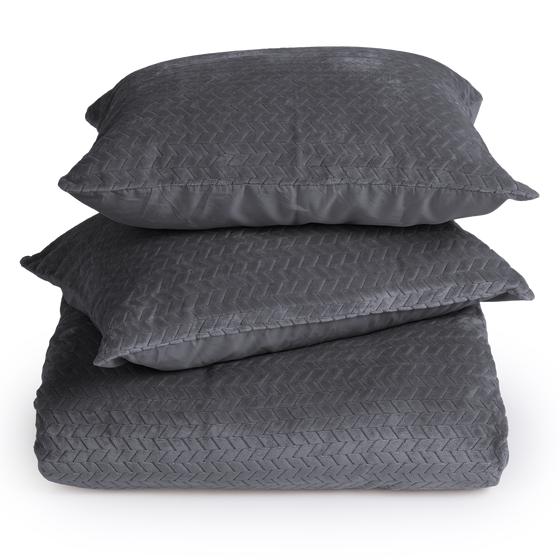 Teddy Herringbone duvet cover - anthracite - complete set