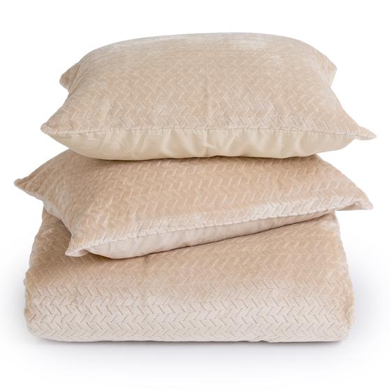 Teddy Herringbone duvet cover - cream white - complete set